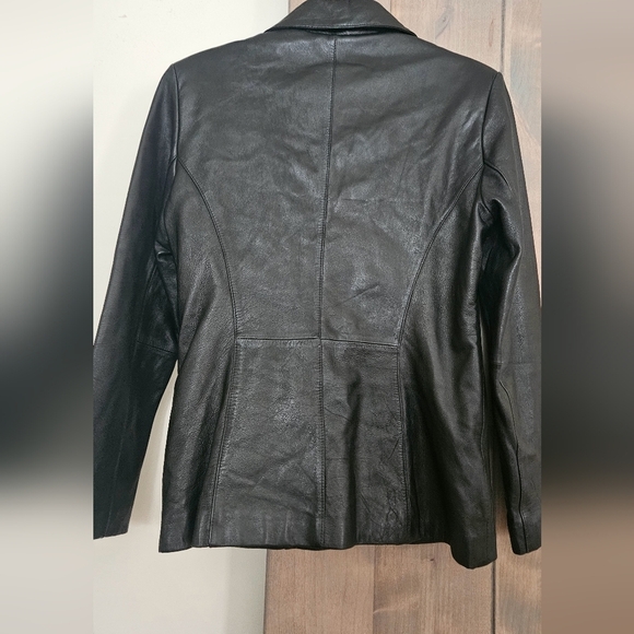Vintage Pelle Studio by Wilsons Leather Fitted Leather Blazer – Y2K Black. Small - Picture 15 of 15